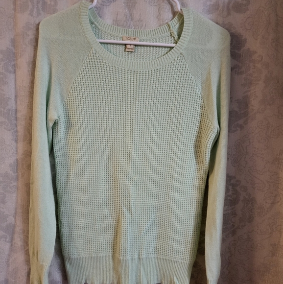J. Crew Sweaters - J. Crew Women's Mint Wool Seafoam Green Waffle Knit Long Sleeve Sweater Size S